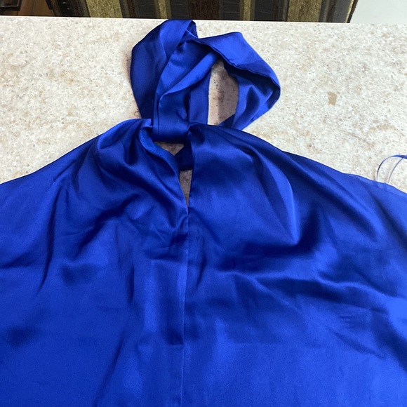 NWOT RACHEL ROY Front & Back Knot Halter Top in Sapphire Blue Size Large - Picture 5 of 8
